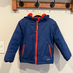 LL Bean Toddler Jacket Size 4T Thinsulate 500166 Navy And Orange